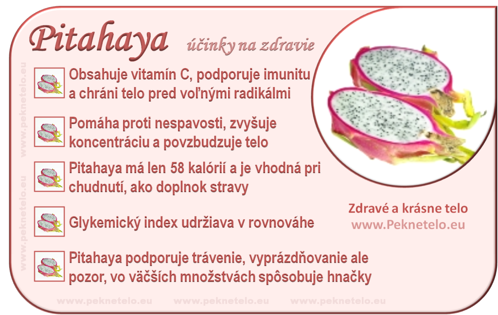 Pitahaya - účinky na zdravie a chudnutie