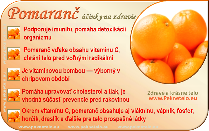 Pomaranč - účinky na zdravie a chudnutie