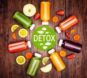 detoxikacia - ovocie a zelenina ilustracia