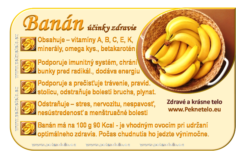 Co obsahuje za vitamíny banán?